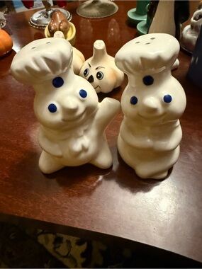 Pillsbury Doughboy Ceramic Salt and Pepper Shakers - 1997
